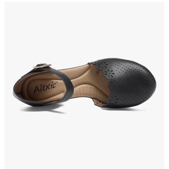 Altxic Women's Women Block chunky Heel sandals Ankle Strap Buckle Size 9 Black - Picture 6 of 12